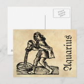 Middeleeuwse renaissance Zodiac symbool Aquarius Briefkaart (Voorkant / Achterkant)