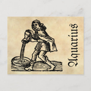 Middeleeuwse renaissance Zodiac symbool Aquarius Briefkaart
