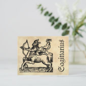 Middeleeuwse renaissance Zodiac Symbool Boogschutt Briefkaart (Staand voorkant)
