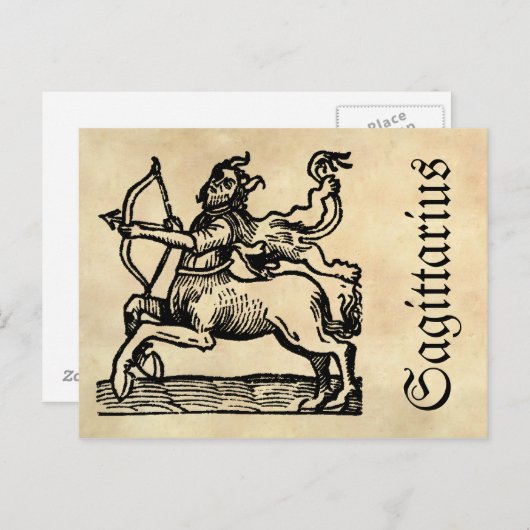Middeleeuwse renaissance Zodiac Symbool Boogschutt Briefkaart (Voorkant / Achterkant)