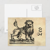 Middeleeuwse renaissance Zodiac Symbool Leo de Lee Briefkaart (Voorkant / Achterkant)