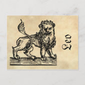 Middeleeuwse renaissance Zodiac Symbool Leo de Lee Briefkaart (Voorkant)