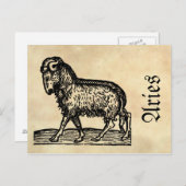 Middeleeuwse renaissance Zodiac Symbool Ram Briefkaart (Voorkant / Achterkant)