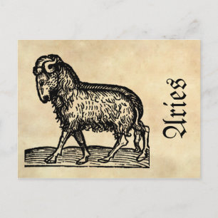 Middeleeuwse renaissance Zodiac Symbool Ram Briefkaart