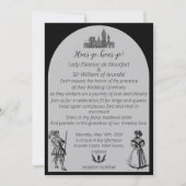Middeleeuwse Renaissance Zwarte Boog Bruiloft Kaart (Voorkant)