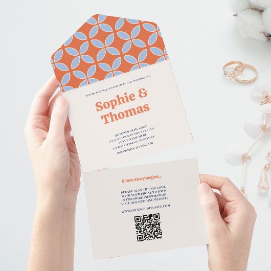 Middeleeuwse retro bruiloft all in one uitnodiging