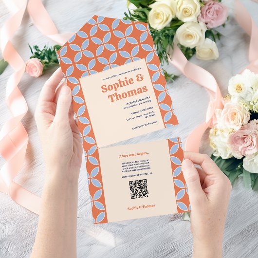 Middeleeuwse retro bruiloft all in one uitnodiging