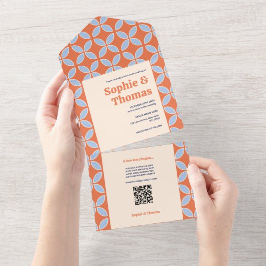 Middeleeuwse retro bruiloft all in one uitnodiging (Afscheurbaar)