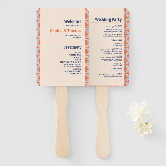 Middeleeuwse retro bruiloft handwaaier (Voorkant en achterkant)