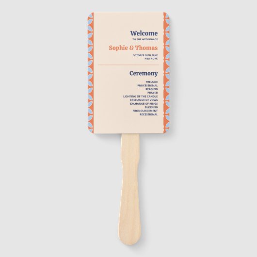 Middeleeuwse retro bruiloft handwaaier (Voorkant)