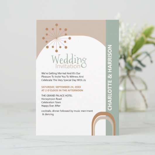 Middeleeuwse retro bruiloft kaart (Staand voorkant)