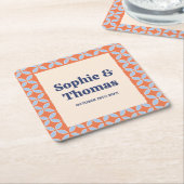 Middeleeuwse retro bruiloft kartonnen onderzetters (Schuin)