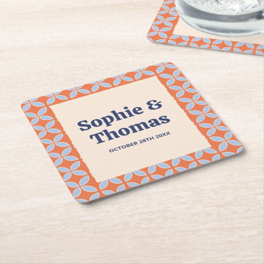 Middeleeuwse retro bruiloft kartonnen onderzetters (Schuin)