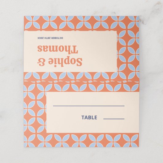 Middeleeuwse retro bruiloft plaatskaartje (Buitenkant ongevouwen)