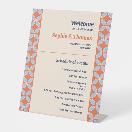 Middeleeuwse retro bruiloft reclamebord met voetstuk (Voorkant)