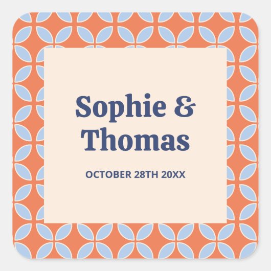 Middeleeuwse retro bruiloft vierkante sticker (Voorkant)