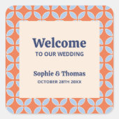 Middeleeuwse retro bruiloft vierkante sticker (Voorkant)