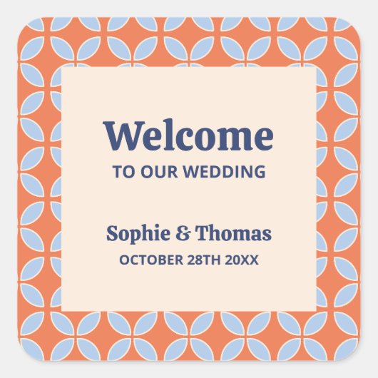 Middeleeuwse retro bruiloft vierkante sticker (Voorkant)