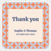 Middeleeuwse retro bruiloft vierkante sticker (Voorkant)