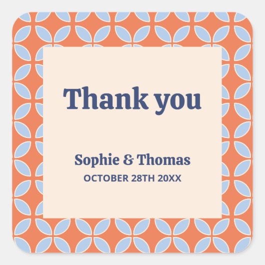 Middeleeuwse retro bruiloft vierkante sticker (Voorkant)