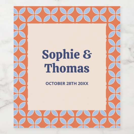 Middeleeuwse retro bruiloft wijn etiket (Enkel label)