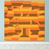 Middeleeuwse retro groovy jaren 70 geometrische ku canvas afdruk (Insitu (Houten vloer))