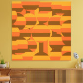 Middeleeuwse retro groovy jaren 70 geometrische ku canvas afdruk (Insitu (Woonkamer))