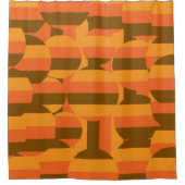 Middeleeuwse retro groovy jaren 70 geometrische ku douchegordijn (Voorkant)