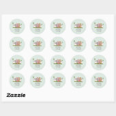 Middeleeuwse Retro Pink House - Klassieke ronde Ronde Sticker (Vel)