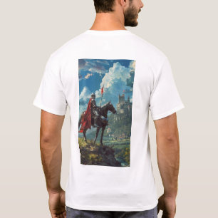 Middeleeuwse Ridder aan boord van een reis T-shirt
