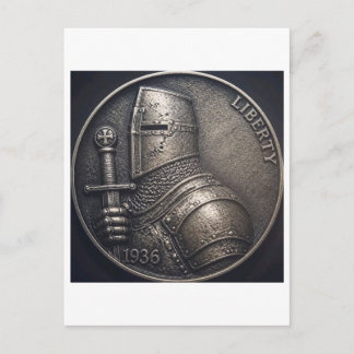 Middeleeuwse ridder. briefkaart