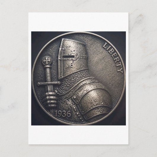 Middeleeuwse ridder. briefkaart (Voorkant)