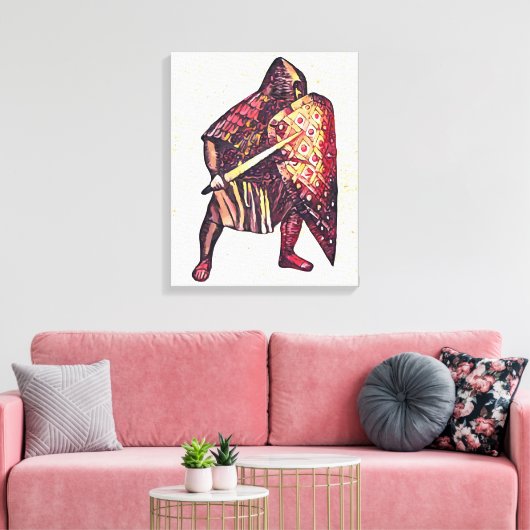 middeleeuwse ridder canvas afdruk (Insitu (Woonkamer))