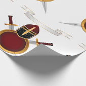 Middeleeuwse Ridder Crest Helm Zwaarden Schild Cadeaupapier