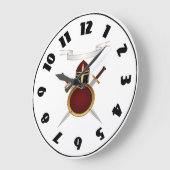 Middeleeuwse Ridder Crest Helm Zwaarden Schild Grote Klok (Hoek)