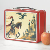 Middeleeuwse ridder/draak/kasteel fantasie (In situ)