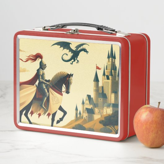 Middeleeuwse ridder/draak/kasteel fantasie (In situ)