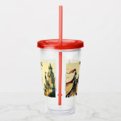 Middeleeuwse ridder/draak/kasteel fantasie acryl drinkbeker (Rechts)