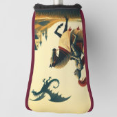 Middeleeuwse ridder/draak/kasteel fantasie golfheadcover (Draai 90)