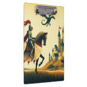 Middeleeuwse ridder/draak/kasteel fantasie klembord (Rechts)