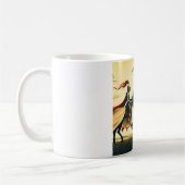 Middeleeuwse ridder/draak/kasteel fantasie koffiemok (Links)