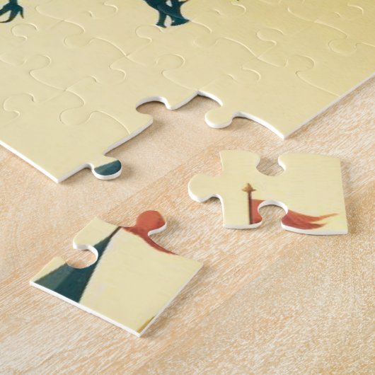 Middeleeuwse ridder/draak/kasteel fantasie legpuzzel (Zijkant)