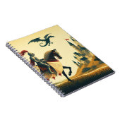 Middeleeuwse ridder/draak/kasteel fantasie notitieboek (Rechterzijde)