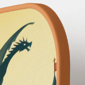 Middeleeuwse ridder/draak/kasteel fantasie pickleball paddle (Links Detail)