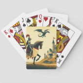 Middeleeuwse ridder/draak/kasteel fantasie pokerkaarten (Achterkant)
