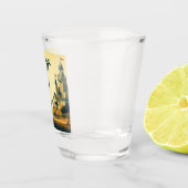 Middeleeuwse ridder/draak/kasteel fantasie shot glas (Rechts)