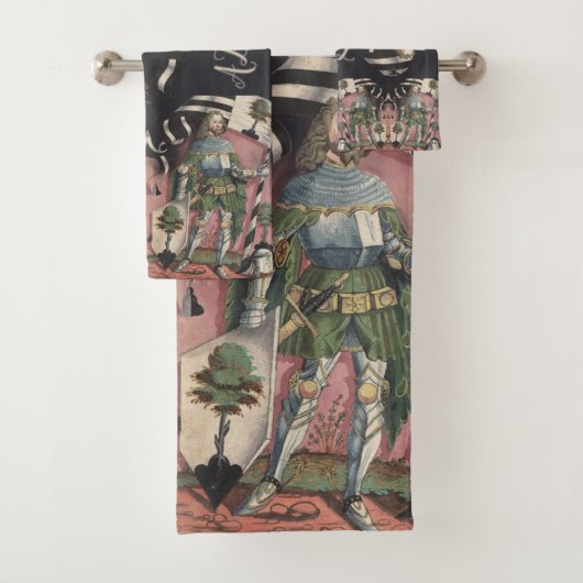 Middeleeuwse Ridder Duitsland Vintage Kunst Bad Handdoek (Insitu)
