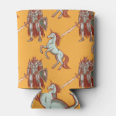 Middeleeuwse ridder, eenhoorn, fantasie naadloos p blikjeskoeler (Achterkant)