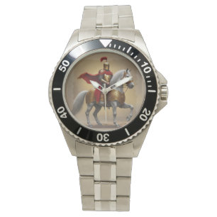 Middeleeuwse ridder en paard horloge