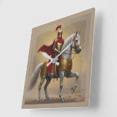 Middeleeuwse ridder en paard vierkante klok (Hoek)